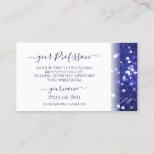 Stijlvolle witte blauwe sparkle Glitter Stars Init Visitekaartje (Achterkant)