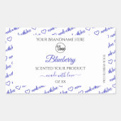 Stijlvolle witte blauwe Word Cloud Product Labels  (Voorkant)