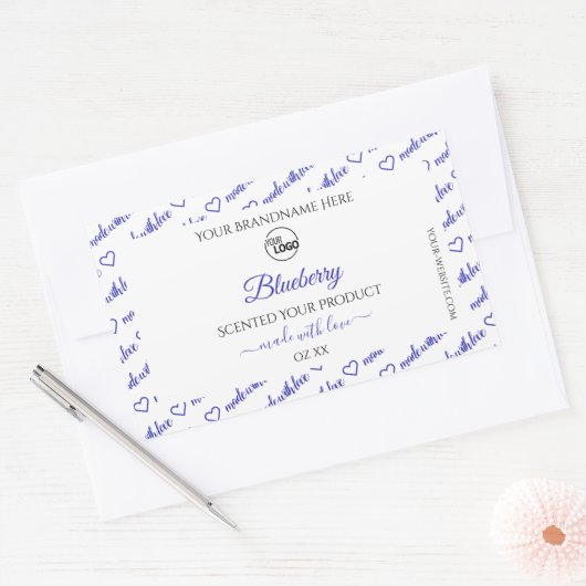 Stijlvolle witte blauwe Word Cloud Product Labels  (Envelop)