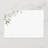 Stijlvolle witte bloemen bruiloft details informatiekaartje (Achterkant)
