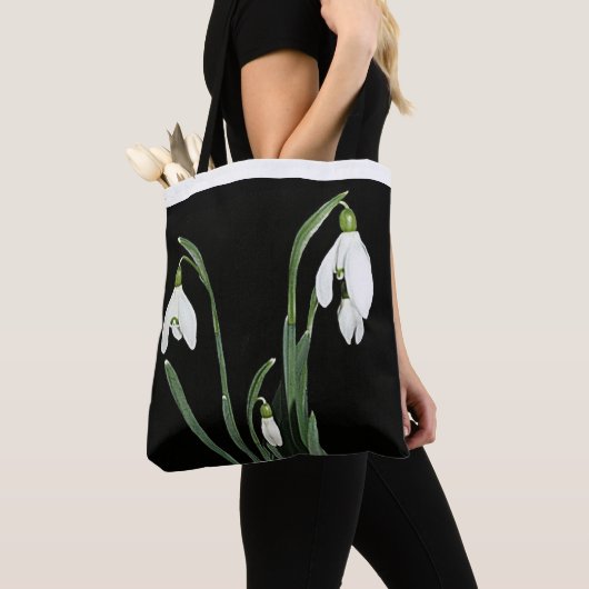 Stijlvolle witte bloemen trendy boho floral glam c tote bag (Dichtbij)