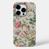 Stijlvolle witte bloemenachtergrond Case-Mate iPhone case (Achterkant)