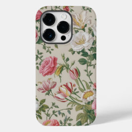 Stijlvolle witte bloemenachtergrond Case-Mate iPhone 14 pro hoesje
