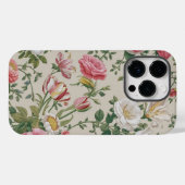 Stijlvolle witte bloemenachtergrond Case-Mate iPhone case (Achterkant (horizontaal))