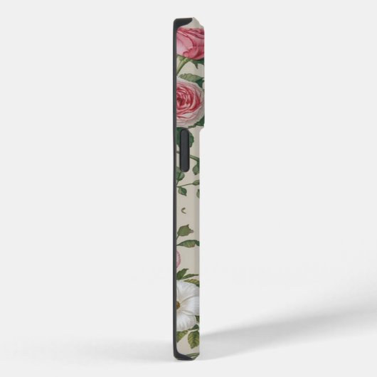 Stijlvolle witte bloemenachtergrond Case-Mate iPhone case (Achterkant / Rechts)