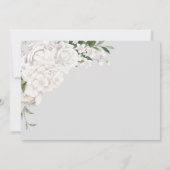 Stijlvolle witte bloemenbruiloft save the date (Achterkant)