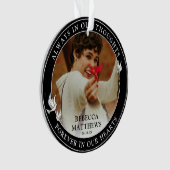 Stijlvolle witte duiven foto-herdenkingssteen  ornament (voorkant)