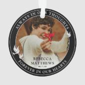 Stijlvolle witte duiven foto-herdenkingssteen  ornament (achterkant)