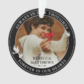 Stijlvolle witte duiven foto-herdenkingssteen  ornament (voorkant)