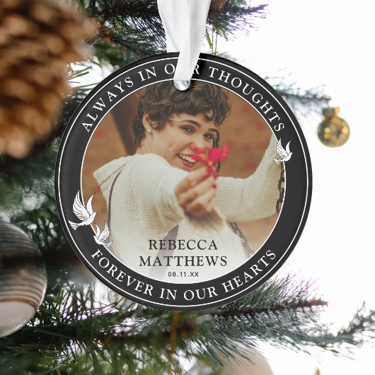 Stijlvolle Witte Duiven Foto Memorial Ornament