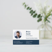 Stijlvolle, witte en blauwe Benoemingskaart Klantenkaartje (Staand voorkant)