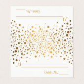 Stijlvolle witte en gouden Confetti | Kaarten plaa (Buitenkant ongevouwen)