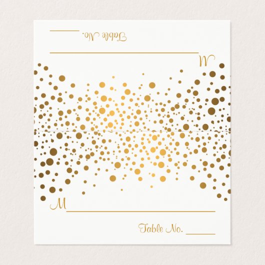 Stijlvolle witte en gouden Confetti | Kaarten plaa (Buitenkant ongevouwen)