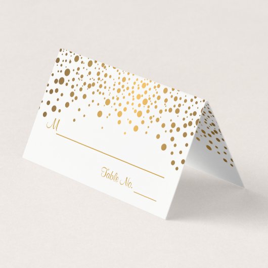 Stijlvolle witte en gouden Confetti | Kaarten plaa (Achterkant)
