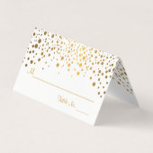 Stijlvolle witte en gouden Confetti | Kaarten plaa (Voorkant)
