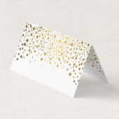 Stijlvolle witte en gouden Confetti | Kaarten plaa (Achterkant)