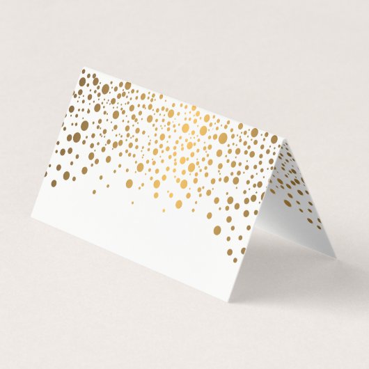 Stijlvolle witte en gouden Confetti | Kaarten plaa (Achterkant)