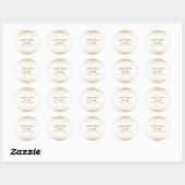 Stijlvolle witte en gouden glitter A Freilichen Pu Ronde Sticker (Vel)