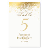 Stijlvolle witte en gouden metalen sneeuwvlokken kaart (Voorkant)