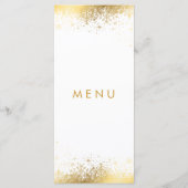 Stijlvolle witte en gouden sneeuwvlokken - Menu (Achterkant)