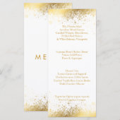 Stijlvolle witte en gouden sneeuwvlokken - Menu (Voorkant / Achterkant)