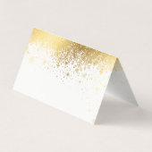 Stijlvolle witte en goudsneeuwvlokken| Kaarten pla (Achterkant)