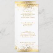 Stijlvolle witte en goudsneeuwvlokken menu (Voorkant / Achterkant)