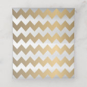 Stijlvolle witte en goudsneeuwvlokken plaatskaartje (Binnenkant ongevouwen)