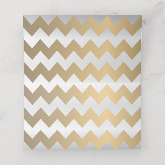 Stijlvolle witte en goudsneeuwvlokken plaatskaartje (Binnenkant ongevouwen)