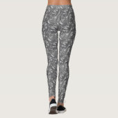 Stijlvolle witte en grijze abstracte leggings (Achterkant)