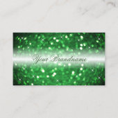 Stijlvolle witte en groene mousserende glitter Mod Visitekaartje (Voorkant)