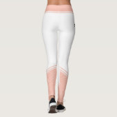 Stijlvolle witte en roze witte strepen en naam leggings (Achterkant)