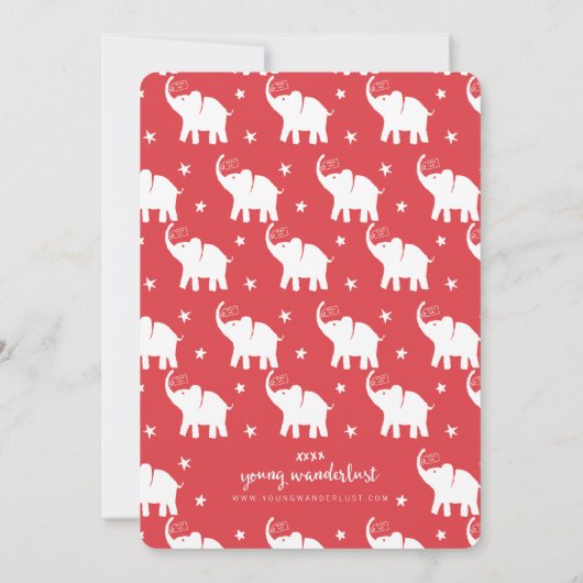 Stijlvolle, witte feestdagen kaart (Achterkant)