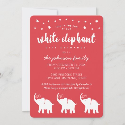 Stijlvolle, witte feestdagen kaart (Voorkant)