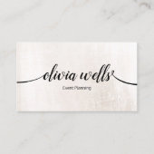 Stijlvolle witte geborstelde marmer-gebeurtenispla visitekaartje (Voorkant)