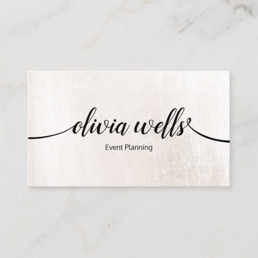 Stijlvolle witte geborstelde marmer-gebeurtenispla visitekaartje (Voorkant)