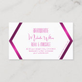 Stijlvolle witte geometrisch met shimmery roze ele visitekaartje (Achterkant)