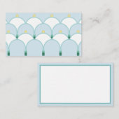 Stijlvolle witte geometrische lilbloembogen visitekaartje (Voorkant / Achterkant)