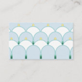 Stijlvolle witte geometrische lilbloembogen visitekaartje (Voorkant)