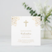 Stijlvolle witte gouden bijbel Verse bevestiging Kaart (Staand voorkant)