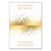 Stijlvolle witte & gouden sneeuwvlokken | Kaarten  (Voorkant)