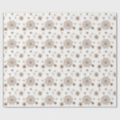 Stijlvolle witte gouden sterren bloem cadeaupapier (Vlak)