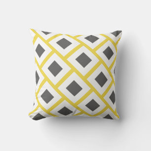 Stijlvolle witte grijze blokken geometrie kussen