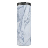 Stijlvolle witte & grijze marmeren print thermosbeker (Achterkant)