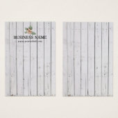Stijlvolle witte houtstrepes met weelderige weerso visitekaartjes (Voorkant /achterkant)
