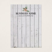 Stijlvolle witte houtstrepes met weelderige weerso visitekaartjes (Voorkant)