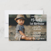 stijlvolle witte kalligrafie jongen op 1 verjaarda kaart (Voorkant)