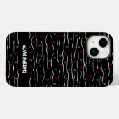 Stijlvolle witte krijt harten lijnen patroon perso Case-Mate iPhone case (Achterkant (horizontaal))
