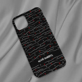 Stijlvolle witte krijt harten lijnen patroon perso Case-Mate iPhone case