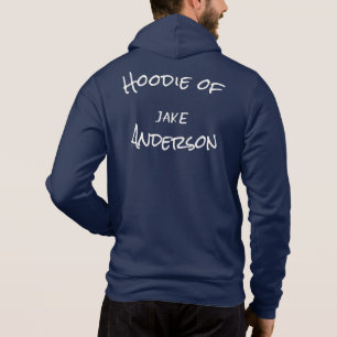 Stijlvolle witte lettering, titel, naam, boog hoodie